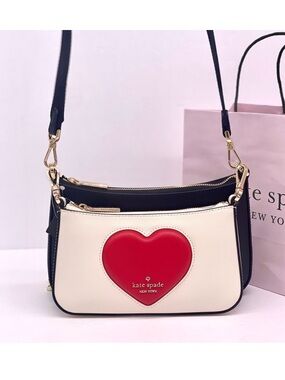 Kate Spade 2 in 1 Duet Puffy Heart Crossbody Bag NWT
